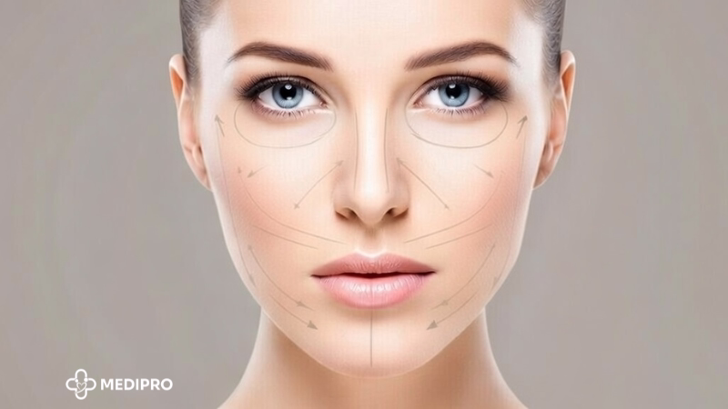 Zonas faciales para aplicación de rellenos: labios, pómulos, surcos, ojeras y mentón